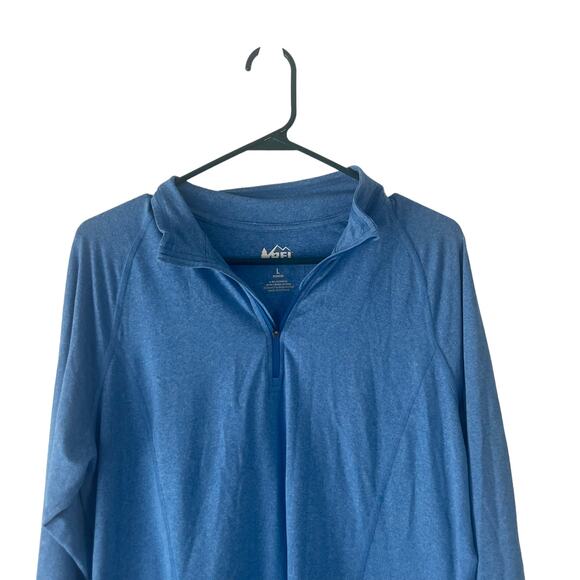 REI Coop Women's Size Large Blue Half Zip Long Sleeve Pull Over Top - Picture 2 of 8
